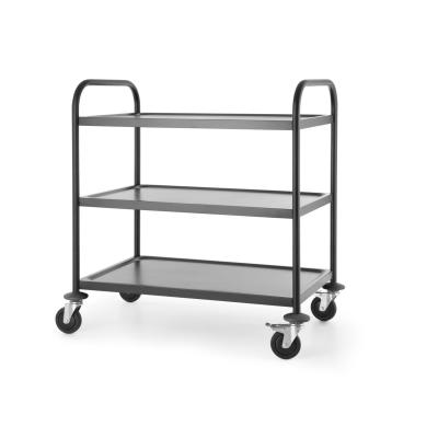 Servírovací vozík matný černý, HENDI, 905x585x(H)945mm | 811320